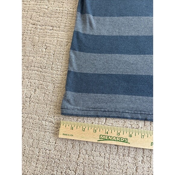 Alfani Mens Size M Slim Fit Blue Striped V Neck Short Sleeve T Shirt - Picture 7 of 8